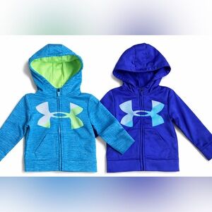 Under Armour Toddler Hoodie Bundle 2T Turquoise and Royal Blue Full Zip Fleece